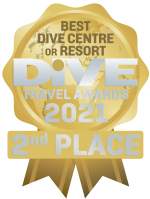 golden award rosette showing that Papua Explorers has won the Dive Travel Award in 2021
