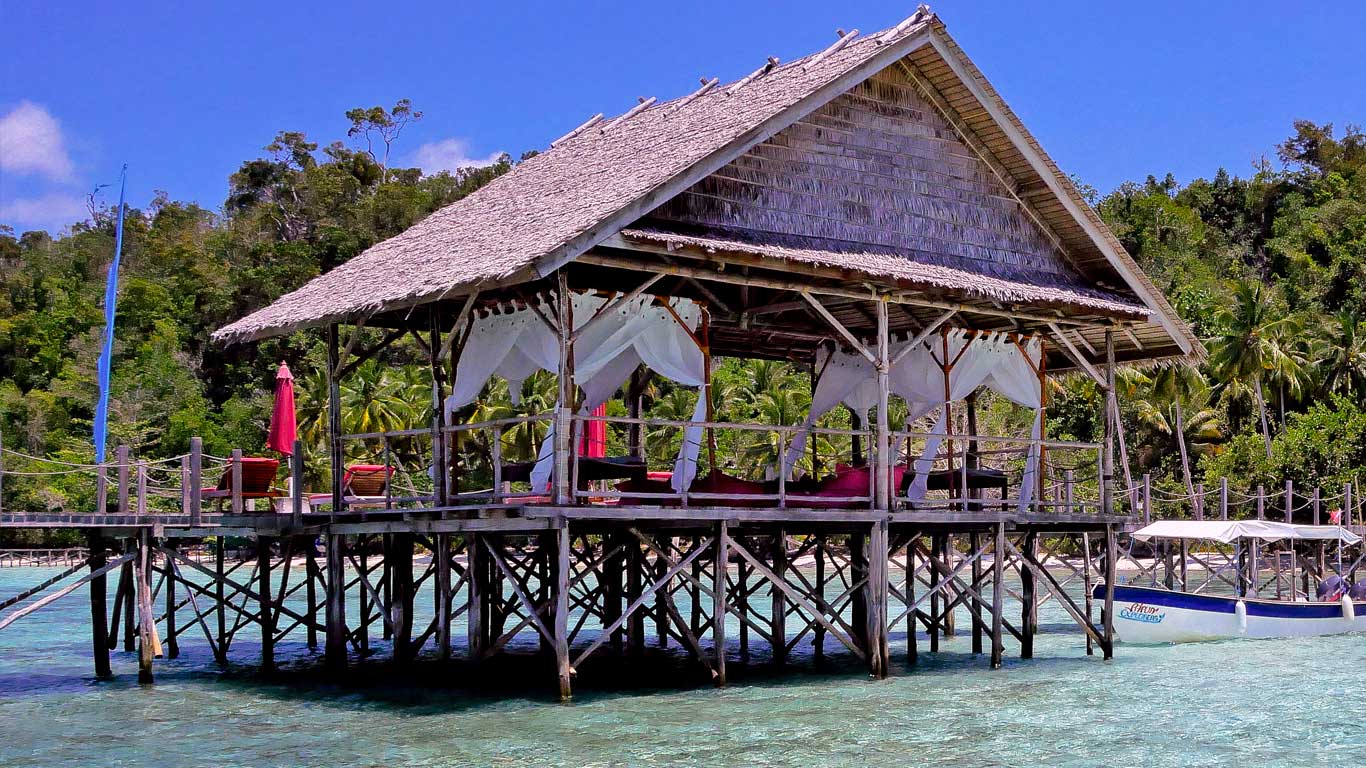 Our Papua Explorers spa is built right above the waters of Raja Ampat