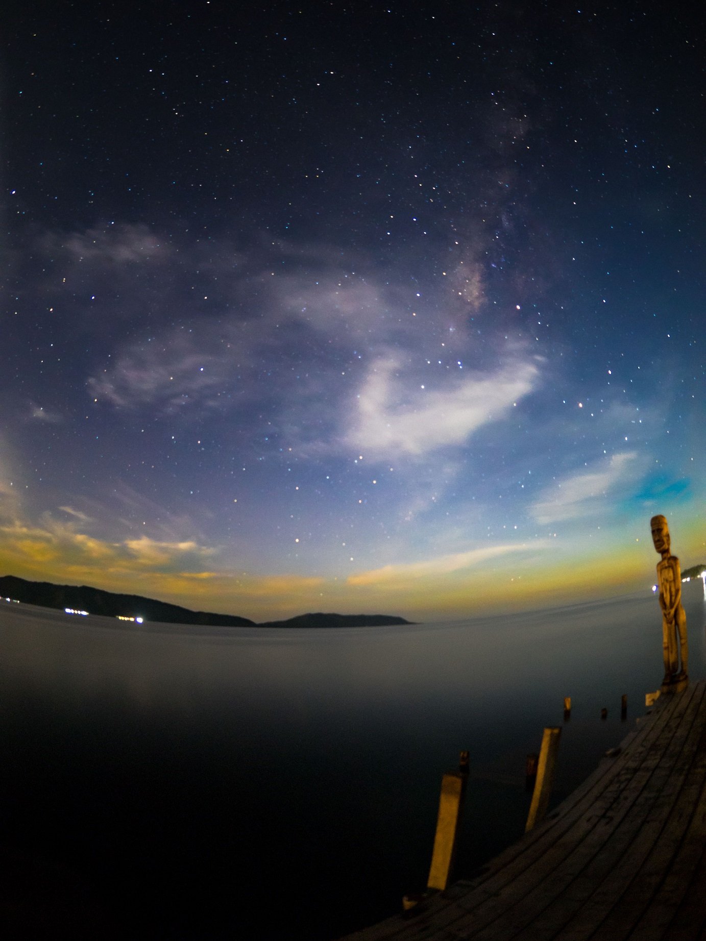 star-filled firmament above our dive center in Raja Ampat
