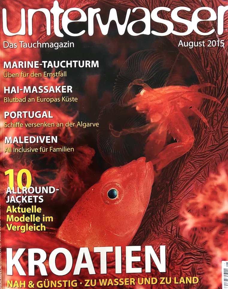 front page of Papua Explorers article in German dive magazine