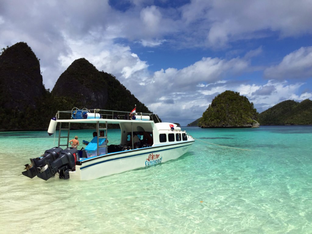 Wayag islands in Raja Ampat with Papua Explorers boat