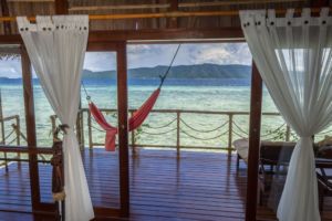 ocean view from one of our raja ampat overwater bungalows