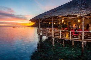 Our Raja Ampat restaurant during sunset time