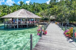 Papua Explorers Raja Ampat restaurant and jetty