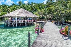 Papua Explorers Raja Ampat restaurant and jetty