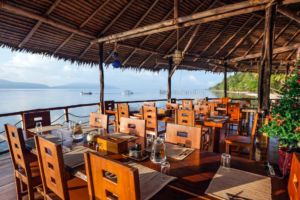 View at our restaurant during day time - Papua Explorers Resort