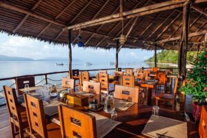 View at our restaurant during day time - Papua Explorers Resort