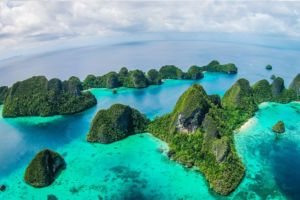 island panorama of the wayag islands raja ampat