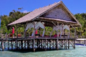 Our Papua Explorers spa is built right above the waters of Raja Ampat