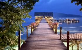 the main jetty of Papua Explorers Resort in Raja Ampat