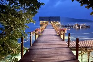 the main jetty of Papua Explorers Resort in Raja Ampat