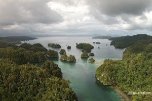 kabui bay between gam and waigeo island in raja ampat