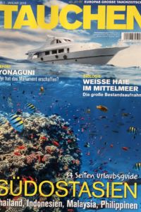 front page of Papua Explorers article in German dive magazine