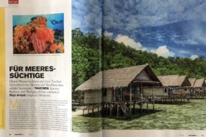 page of Papua Explorers article in German dive magazine